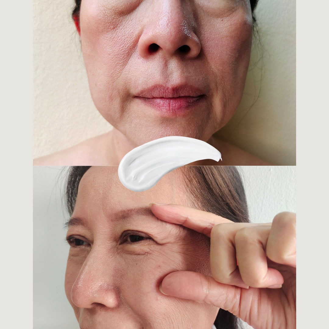 Mature woman- closeup skin-dry skin