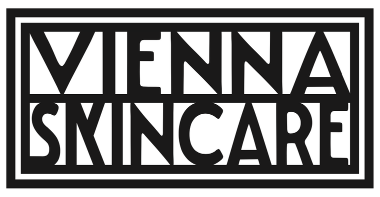 Logo of Vienna Skincare with a black border on a white background